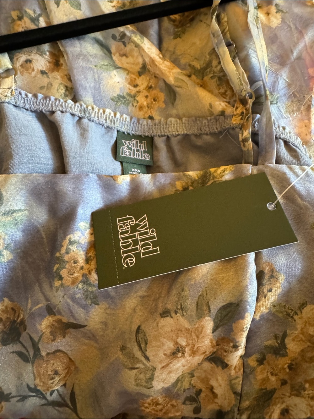 wild fable Blue Floral Tie-Shoulder Midi Dress - great wedding guest dress! - Picture 4 of 4